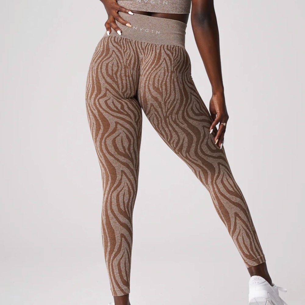 NVGTN Mocha Zebra Seamless Leggings